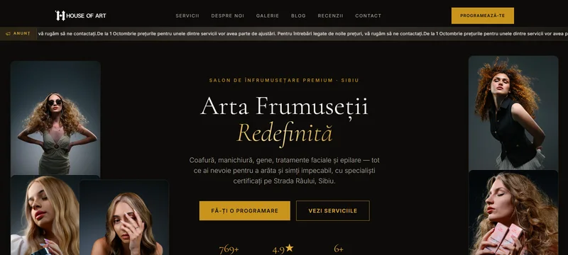 Website House of Art Salon Sibiu, creat de Paul Subțirel